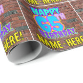 65ste verjaardag: Leuk, Urban Graffiti geïnspireer Cadeaupapier (Rol Hoek)