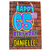 65ste verjaardag: Leuk, Urban Graffiti geïnspireer Medium Cadeauzakje (Voorkant)