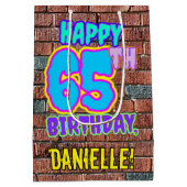 65ste verjaardag: Leuk, Urban Graffiti geïnspireer Medium Cadeauzakje (Achterkant)