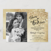 65ste verjaardag met foto - Goud Kaart (Voorkant / Achterkant)