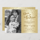 65ste verjaardag met foto - Goud Kaart (Voorkant / Achterkant)