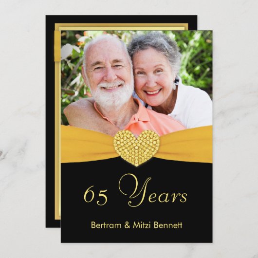 65ste verjaardag - Nep zak - Aangepaste uitnodigin Kaart (Voorkant / Achterkant)