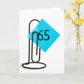 65ste verjaardag op een paperclip kaart (Gele Bloem)