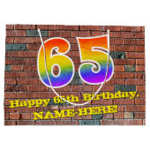 65ste verjaardag: Plezier, op graffiti geïnspireer Groot Cadeauzakje (Achterkant)