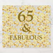 65ste verjaardag sparkling wijnetiket (Enkel label)