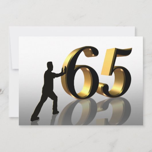 65ste verjaardag uitnodiging "Pushing 65" (Voorkant)