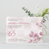 65ste verjaardag van de vrouw | Mauve Magnolias Kaart (Staand voorkant)
