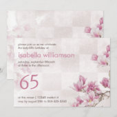 65ste verjaardag van de vrouw | Mauve Magnolias Kaart (Voorkant / Achterkant)