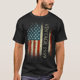 65ste Verjaardag Vintage 1959 Vlag 65 Jaar Oud Gi T-shirt