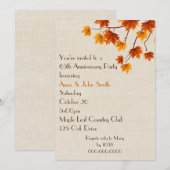 65ste verjaardagsfeest herfstbladeren kaart (Voorkant / Achterkant)