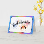 65ste verjaardagsfeest kaart (Gele Bloem)