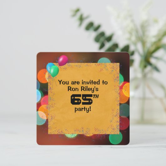 65ste verjaardagsfeestje Bash Kaart (Staand voorkant)