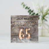 65ste verjaardagsfeestje in licht en mist kaart (Staand voorkant)