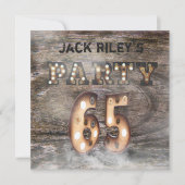 65ste verjaardagsfeestje in licht en mist kaart (Voorkant)