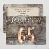 65ste verjaardagsfeestje in markielicht kaart (Voorkant / Achterkant)