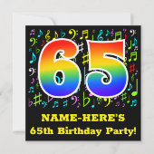 65ste verjaardagsfeestje: Leuke muzieksymbolen, Ra Kaart (Voorkant)