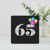 65ste Verjaardagsfeestje met ballonbos Kaart (Staand voorkant)