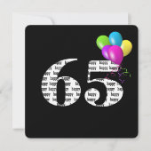 65ste Verjaardagsfeestje met ballonbos Kaart (Voorkant)