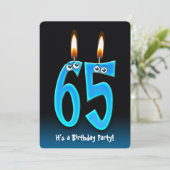 65ste verjaardagsfeestje met oogballen kaart (Staand voorkant)