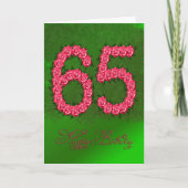 65ste verjaardagskaart met rozen en bladeren kaart (Voorkant)