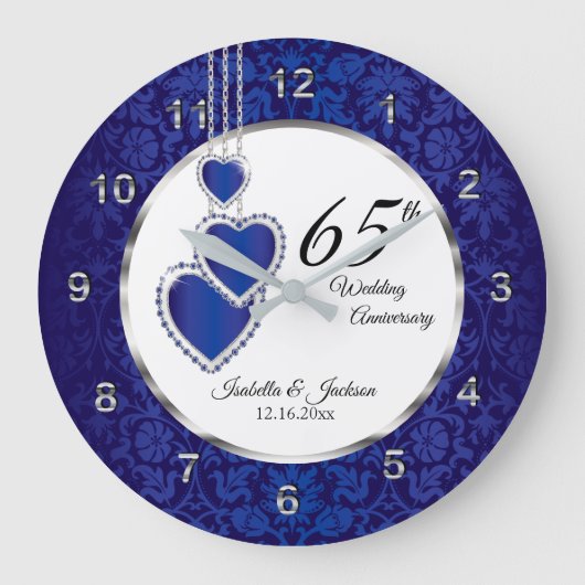 65th / 45th Sapphire Blue Anniversary Keepsake Grote Klok (Voorkant)