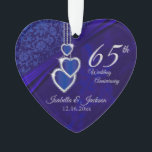 65th / 45th Sapphire Wedding Jubileum Keepslag Ornament<br><div class="desc">⭐ ⭐ ⭐ 5 sterren ⭐ ⭐ 65th of 45th Sapphire Wedding Jubileum Keepomwille Design Ornament klaar om u te personaliseren. Kan ook worden gebruikt voor andere gelegenheden, zoals een verjaardag, vriendschap, geschenk, enz. door de tekst te wijzigen Indien nodig kunt u de tekst verwijderen en nieuwe tekst en lettertypen...</div>