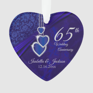 65th / 45th Sapphire Wedding Jubileum Keepslag Ornament