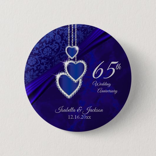 65th / 45th Wedding Jubileum Design 2 Ronde Button 5,7 Cm (Voorkant)