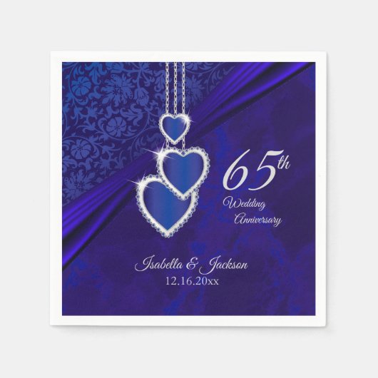 65th / 45th Wedding Sapphire Jubileum Servetten (Voorkant)