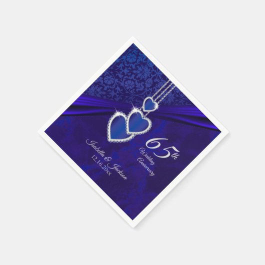 65th / 45th Wedding Sapphire Jubileum Servetten (Hoek)