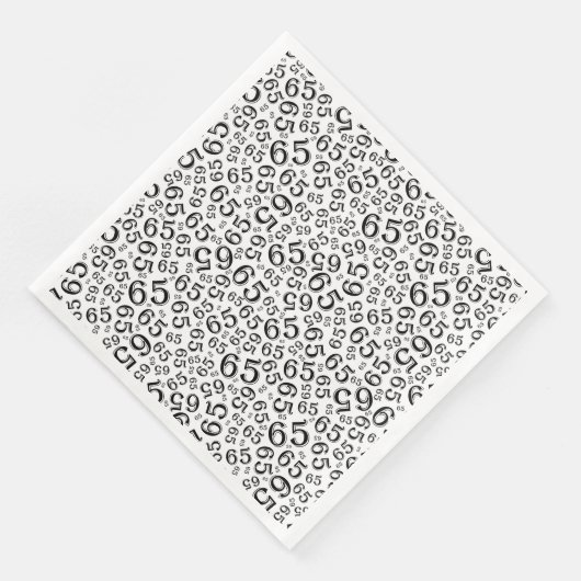 65th Age Random Number Pattern Black/White Servet (Hoek)