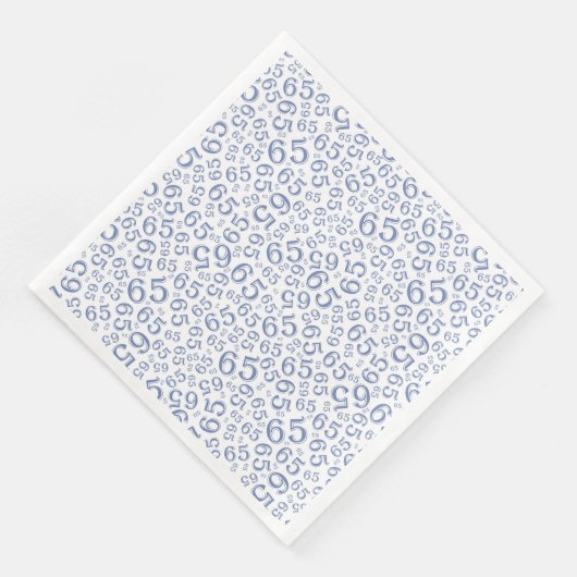 65th Age Random Number Pattern Blue/White Servet (Hoek)