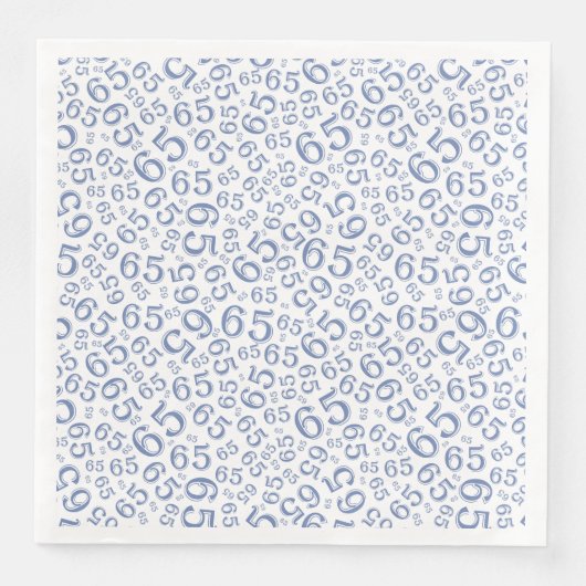 65th Age Random Number Pattern Blue/White Servet (Voorkant)