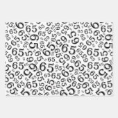 65th Birthday Black & White Number Pattern 65 Inpakpapier Vel (Voorkant 2)