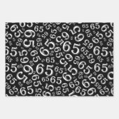 65th Birthday Black & White Number Pattern 65 Inpakpapier Vel (Voorkant)
