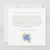 65th Birthday Blue Hydrangeas Card Request Kaart (Achterkant)