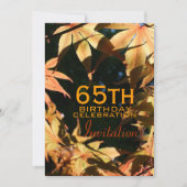 65th Birthday Celebration Autumn Custom Invitation Kaart (Voorkant)