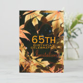 65th Birthday Celebration Autumn Custom Invitation Kaart (Staand voorkant)