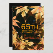 65th Birthday Celebration Autumn Custom Invitation Kaart (Voorkant / Achterkant)