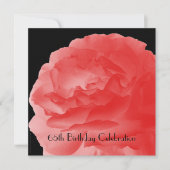 65th Birthday Celebration Invitation Coral Roos Kaart (Voorkant)