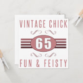 65th Birthday  Chick Kaart (Voorkant / Achterkant in situ)