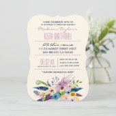 65th Birthday Elegant Bouquet Kaart (Staand voorkant)