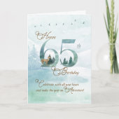 65th Birthday Evergreen Pines and Deer Nature Kaart (Voorkant)