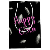 65th Birthday Feathers Medium Gift Bag Medium Cadeauzakje (Voorkant)