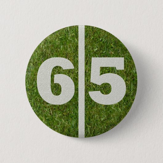 65th Birthday Football Yard Button (Voorkant)