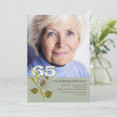 65th Birthday Foto Uitnodiging (Staand voorkant)