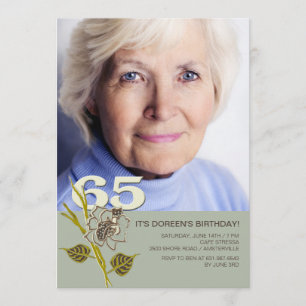 65th Birthday Foto Uitnodiging