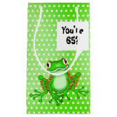 65th Birthday Frog on Polka Dots Klein Cadeauzakje (Voorkant)