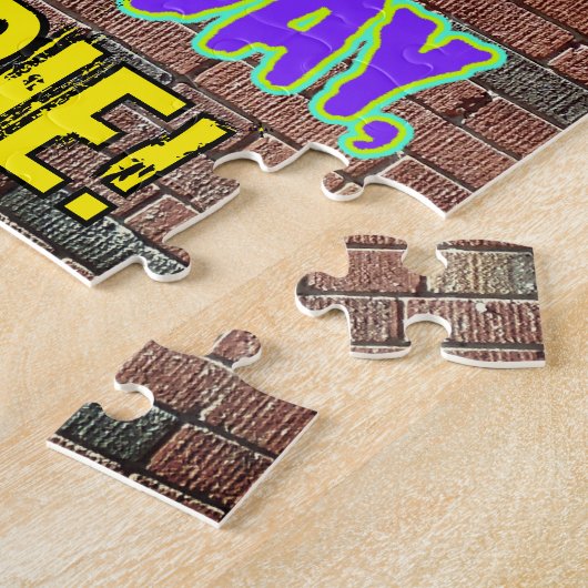 65th Birthday ~ Fun, Urban Graffiti geïnspireerd l Legpuzzel (Zijkant)