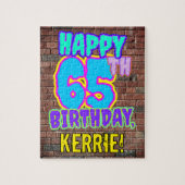 65th Birthday ~ Fun, Urban Graffiti geïnspireerd l Legpuzzel (Verticaal)